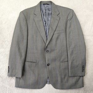 Joseph & Feiss Gold Blazer Men's 42S Grey Herringbone Striped Wool Suit Jacket